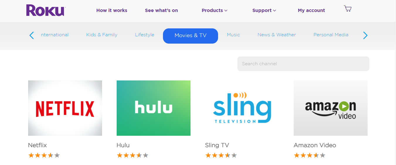 roku channel store