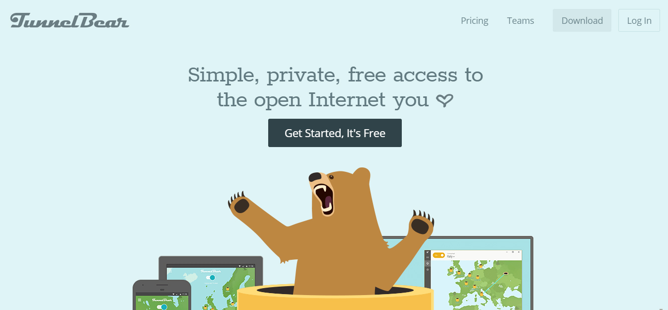 tunnelbear website