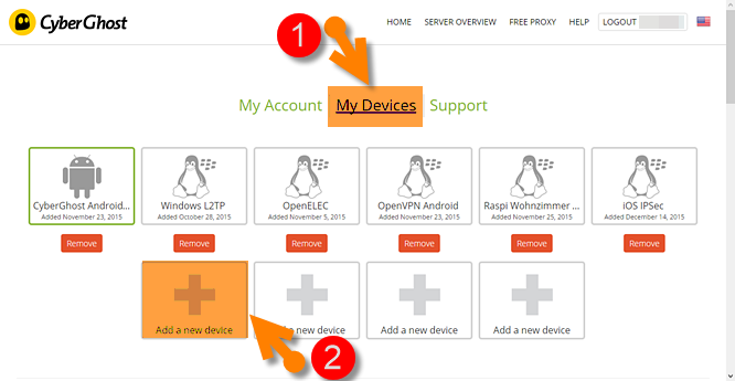 CyberGhost devices