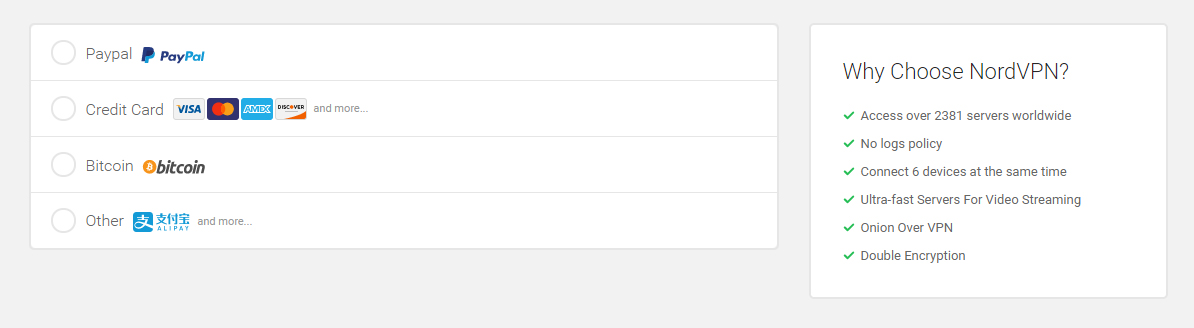 nord vpn payment